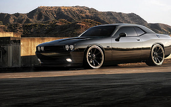 Sky, Mountains, Cars, Road, Challenger, Srt8 HD wallpaper