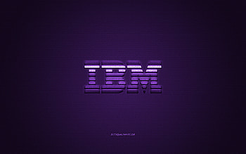 IBM logo, purple carbon texture, IBM emblem, IBM purple logo, IBM purple background HD wallpaper