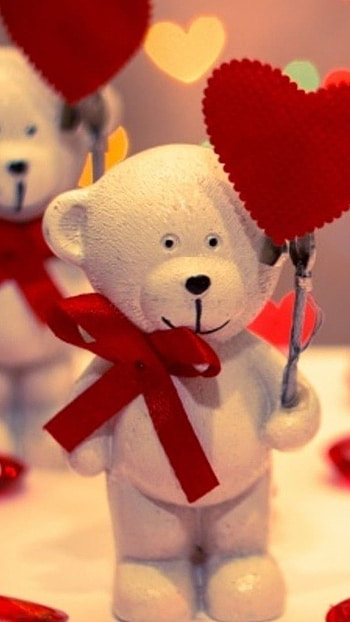 Teddy Bear Ke, Red Heart, Love HD phone wallpaper