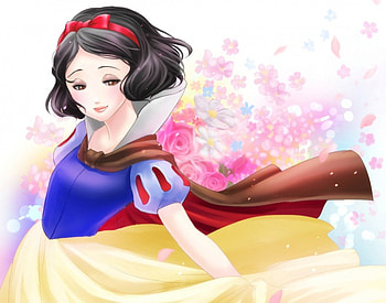 Snow White, cartoon, sublime, cute, floral, dress, beauty, nice, petals, flower, movie, short hair, blossom, sexy, sweet, divine, gorgeous, hot, disney, beautiful, black hair, elegant, pretty, walt disney, princess, gown, lovely HD wallpaper