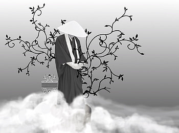 Oriental artwork, artwork, oriental, tree, black and white HD wallpaper