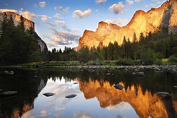 Double , sky, mountains, water, lake HD wallpaper