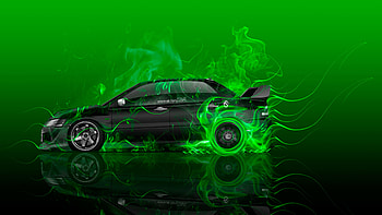 ... mitsubishi-lancer-evolution-jdm-side-fire-flame-abstract- ... HD wallpaper