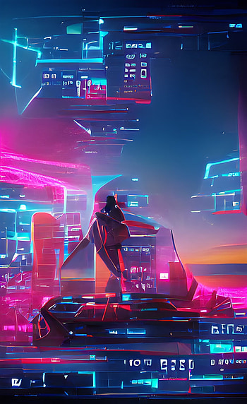 Techno city, cyber HD phone wallpaper