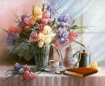 T. C. Chiu, still life, painting, art, flower, t c chiu HD wallpaper