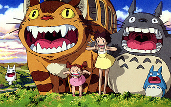 My Neighbor Totoro , Hayao Miyazaki, Catbus character, Kusakabe sisters HD wallpaper