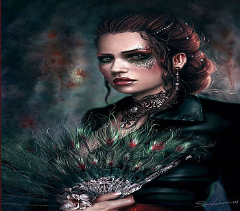 Tattooed Lady, tattoo, face, woman, fan HD wallpaper