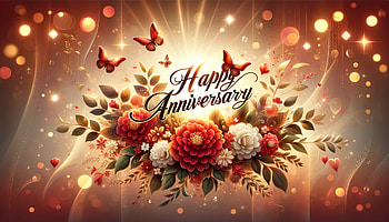 Festive Anniversary Celebration, Happy Anniversary, anniversary, flower, butterfly, celebration HD wallpaper