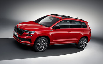 2022, Skoda Karoq Sportline, , front view, exterior, red crossover, new red Karoq Sportline, red Karoq, Czech cars, Skoda HD wallpaper