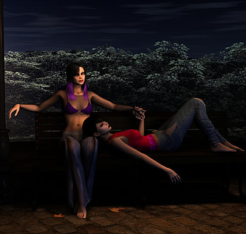 Twins, sexy, women, 3d, beauty HD wallpaper