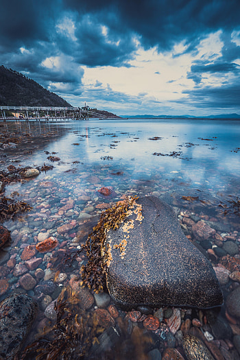 Nature, Pebble, Sky, Sea, Rock, Horizon, Stone HD phone wallpaper