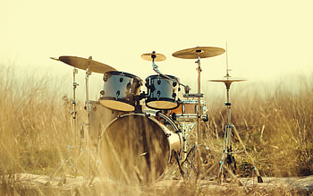 Drum installation, Shock music, Bokeh effect, Professional drums HD wallpaper