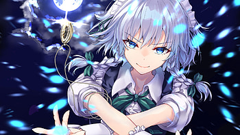 White Hair Blue Eyes Anime Girl With Uniform Anime Girl HD wallpaper
