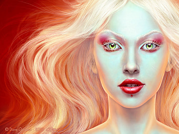 Fantasy Girl, sweet, abstract, blonde, 3d, fantasy, face, girl HD wallpaper