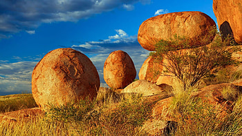 Devil's Marbles, Australia, sea, landscape, clouds, sky, rocks HD wallpaper