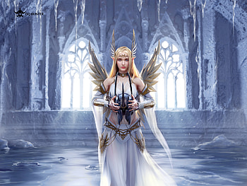 Angel, blue, frumusete, fantasy, girl, luminos, dqhunter, dq hunter HD wallpaper