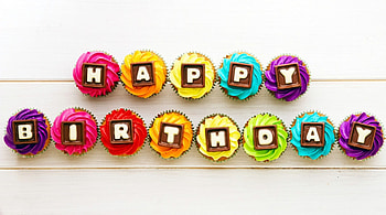 Happy Birtay!, colorful, rainbow, birtay, card, cupcake HD wallpaper