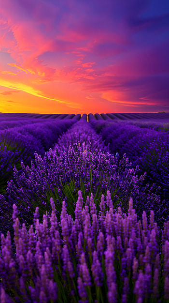 Lavender Dreams: A Vibrant for Serenity, purple flower, landscape, nature HD phone wallpaper