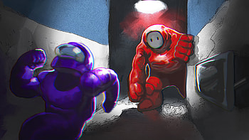 Fall Guys Vs Among Us Imposter , among-us, games, 2020-games, artist, artwork, digital-art, artstation HD wallpaper