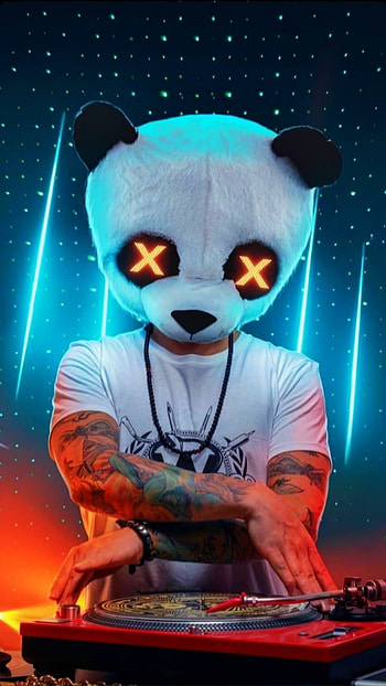 Dj Panda, Neon-Panda HD phone wallpaper