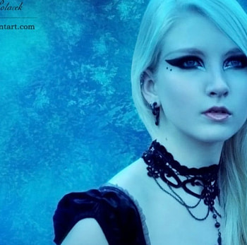 Secrets, blue, lady, black, fantasy, secret HD wallpaper
