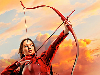 The Hunger Games, Jennifer Lawrence, red, archer, girl, arrow, actress, woman HD wallpaper