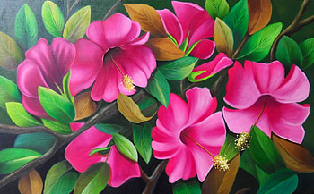 Flowers, fuchsia, painting, petal, flower HD wallpaper