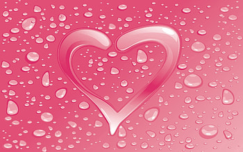Water, Love, Drops, Surface, Heart, Wildness, Savagery HD wallpaper