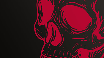 Abstract Skull Red And Black Skull ) HD wallpaper
