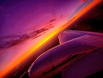 Synthwave Sunset Plane View , sunset, synthwave, nature HD wallpaper