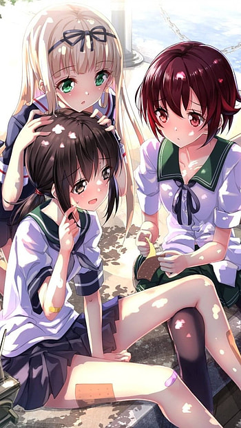 3 Friends, Friends, Anime, Girls HD phone wallpaper