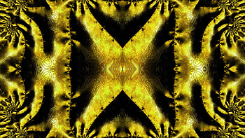 Trippy Psychedelic Fractal, trippy, psychedelic, aesthetic, yellow, black, Abstract, fractal, abstract black HD wallpaper