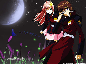 Kira and Lacus, lacus, kira, gundam seed, zaft HD wallpaper