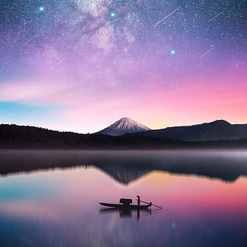 Milky Way Mount Fuji, milky-way, mount-fuji, graphy, behance HD phone wallpaper
