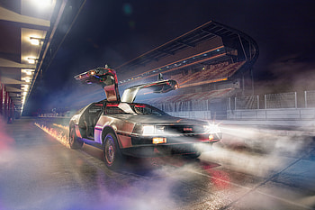 DeLorean DMC 12 Open Doors, delorean, cars, behance HD wallpaper