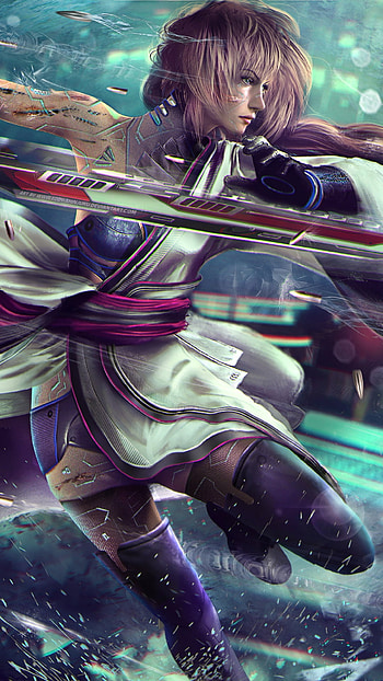 Final Fantasy, woman warrior, pink hair, cyborg, Cyberpunk 2077, video game, crossover HD phone wallpaper