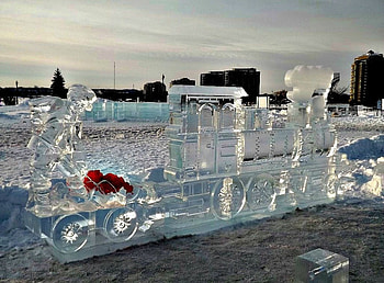 ice sculptures, winter, sculpture, snow, ice HD wallpaper