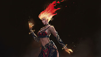 Fire Goddess , artist, artwork, artstation HD wallpaper