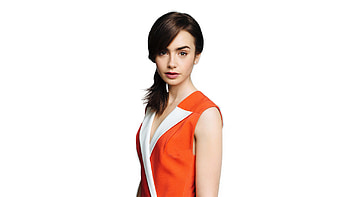 Lily Collins, cute and simple, actress HD wallpaper