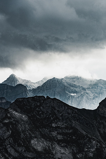 Nature, Mountains, Clouds, Rocks, Relief, Snow Covered, Snowbound HD phone wallpaper