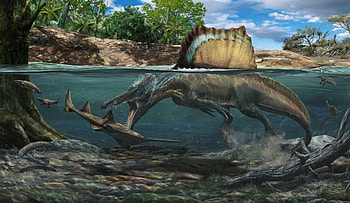 Spinosaurus jagte vor, Unter wasser t rex, Predatory behavior, Aquatic hunting HD wallpaper