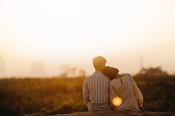 Sunset, Love, Couple, Pair, Tenderness, Sunlight HD wallpaper