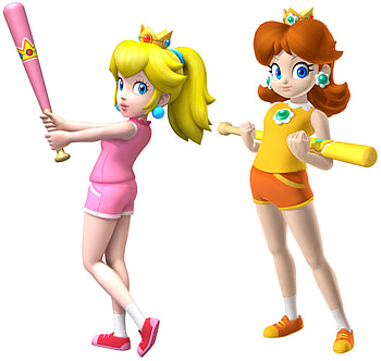 Peach and Daisy Baseball, mario, game, girls, sports, baseball HD wallpaper