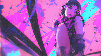 3am, Anime, purple, girl, anime girl, purple anime HD wallpaper