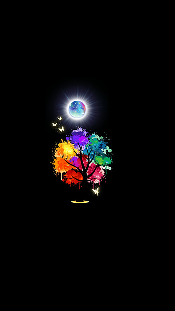 Wish tree, amoled, Lucky, good luck HD phone wallpaper