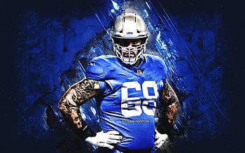 Taylor Decker, Detroit Lions, NFL, American football, blue stone background, National Football League, USA, Detroit Lions footballers HD wallpaper