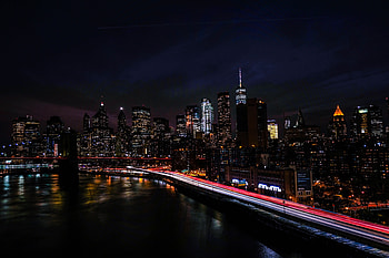 Cities, Usa, Shore, Bank, Night City, Skyscrapers, United States, New York HD wallpaper