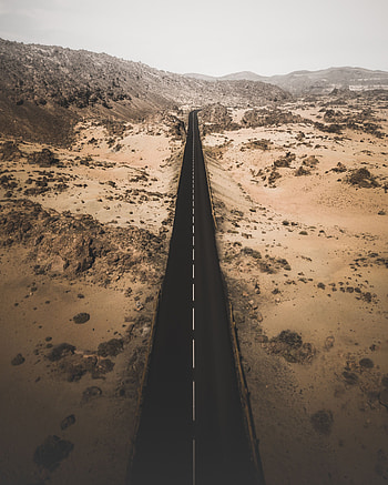 Nature, Desert, Road, Turn, Markup HD phone wallpaper