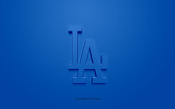 Los Angeles Dodgers emblem, creative 3D logo, blue background, American baseball club, MLB, Chicago, USA, Los Angeles Dodgers, baseball, Los Angeles Dodgers insignia HD wallpaper