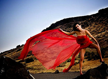WRAPPED BEAUTY, sexy, red, nature, rocks, woman, beauty, wrapped HD wallpaper